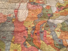 Vintage International Correspondence School Map West Bound Freight Rates