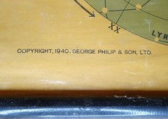 1940 PHILIPS Chart of the Stars Map by George Philip & Son, Vintage Wall Hanging