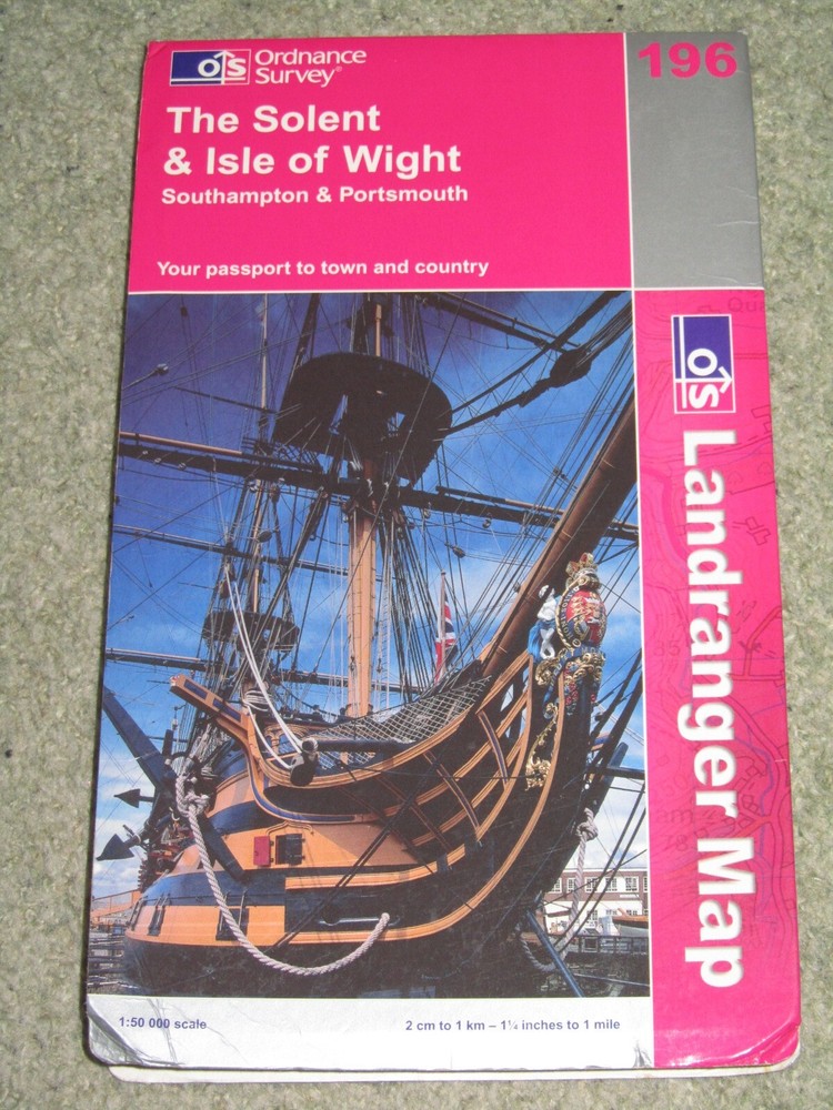 OS Ordnance Survey Landranger Map Sheet 196 The Solent & Isle of Wight – 2002