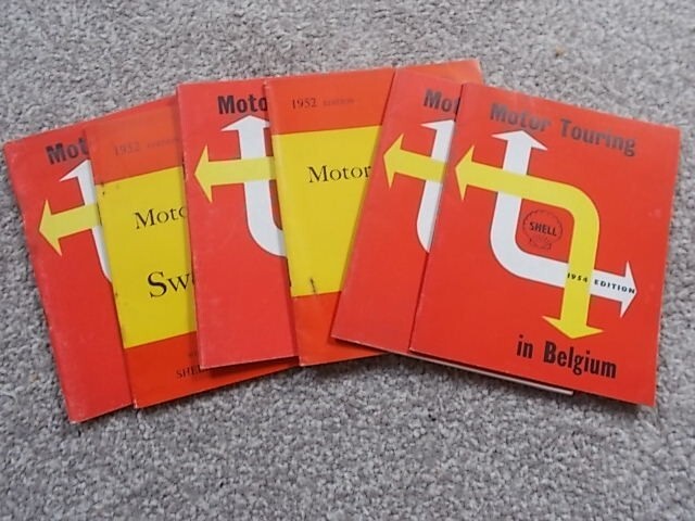 Job lot of Vintage 1950s Shell Motor Touring in Europe Guides – Italy France etc