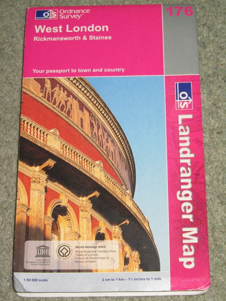 OS Ordnance Survey Landranger Map Sheet 176 West London – 2008