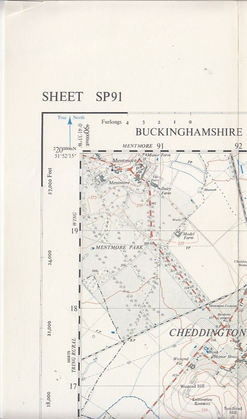 Ordnance Survey 1:25,000 First Series Map Sheet SP 91 Tring