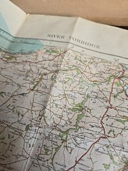 9 Vintage Antique Cloth Mounted Maps