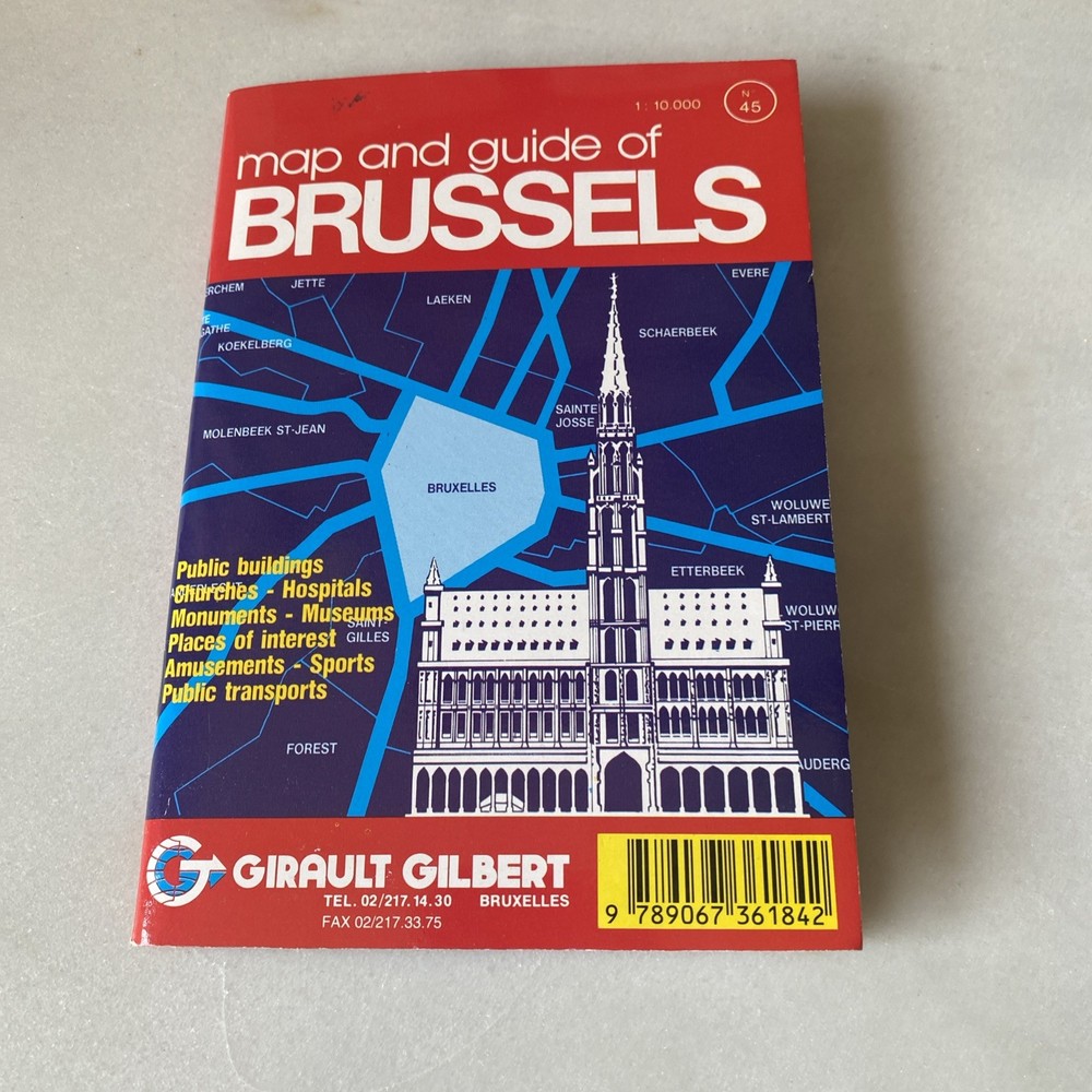 Map And Guide Of Brussels & surroundings, Girault Gilbert VINTAGE