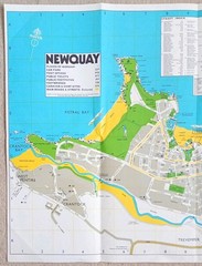 3 Street Maps of Newquay, Cornwall.