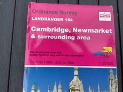 OS Ordnance Survey Landranger Map 154 Cambridge, Newmarket & area – 1991