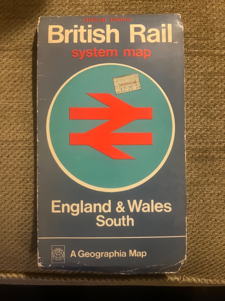 1980 British Rail England & Wales South Railway System Map