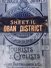 Antique 1924 Bartholomew’s 1/2 Inch to 1 Mile Cloth Map No 11 Oban District