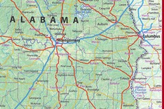 Alabama USA Physical Map – Laminated 62cm x 43cm