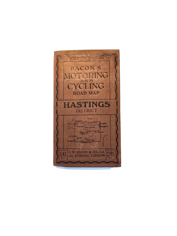 BACON’S MOTORING and CYCLING MAP, HASTINGS Half Inch Series