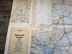 Lot of 2 Vintage Austria Hallwag Road Maps 1966 & 1993/94