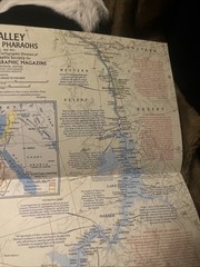 Vintage National Geographic Map Nile Valley Land Of The Pharaohs May 1965