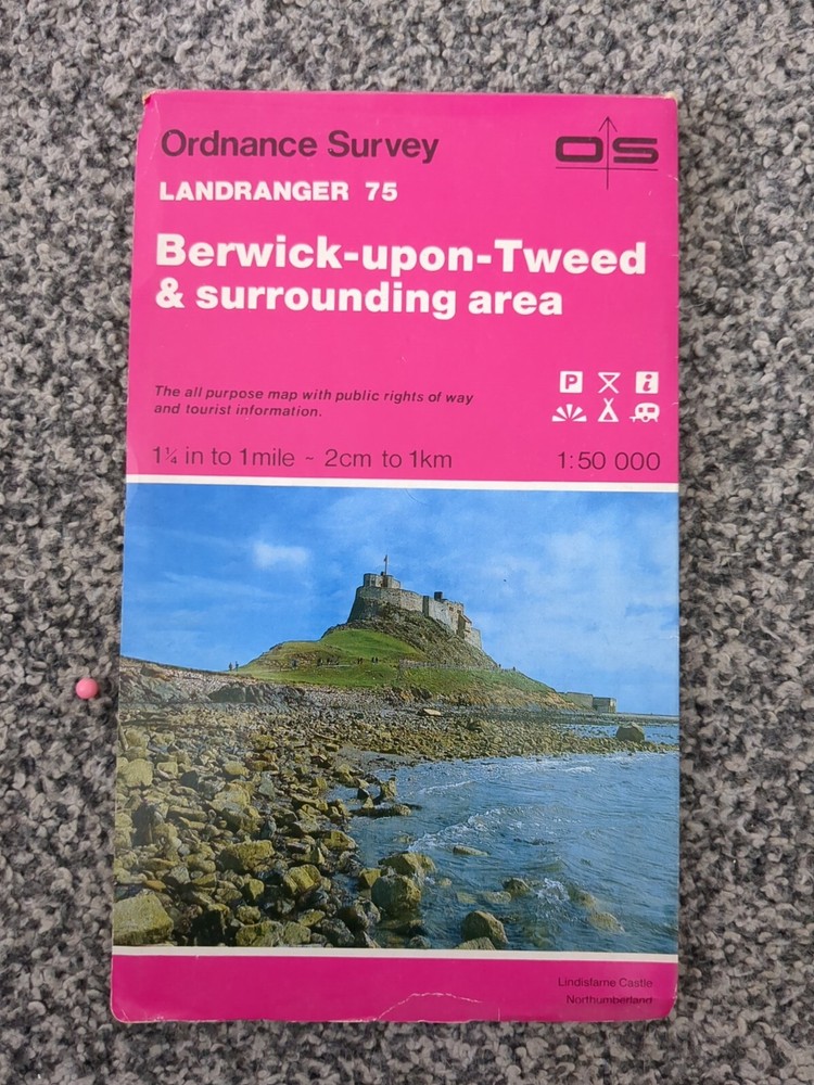 OS Ordnance Survey Landranger Map Sheet 75 Berwick upon Tweed area – 1991
