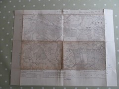 VINTAGE OS MAP OF THE BOARZELL AREA SUSSEX 1932 EDITION – SIX INCHES TO ONE MILE