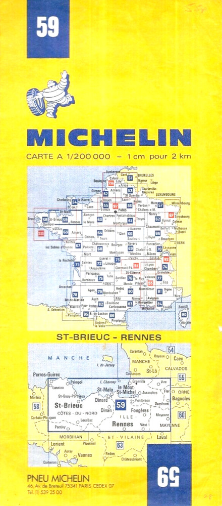 ST BRIEUC – RENNES: No.59 by Michelin Maps