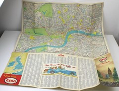 ESSO Petroleum Road Maps No. 1 & 2 London South & East England Colour Map 1960s