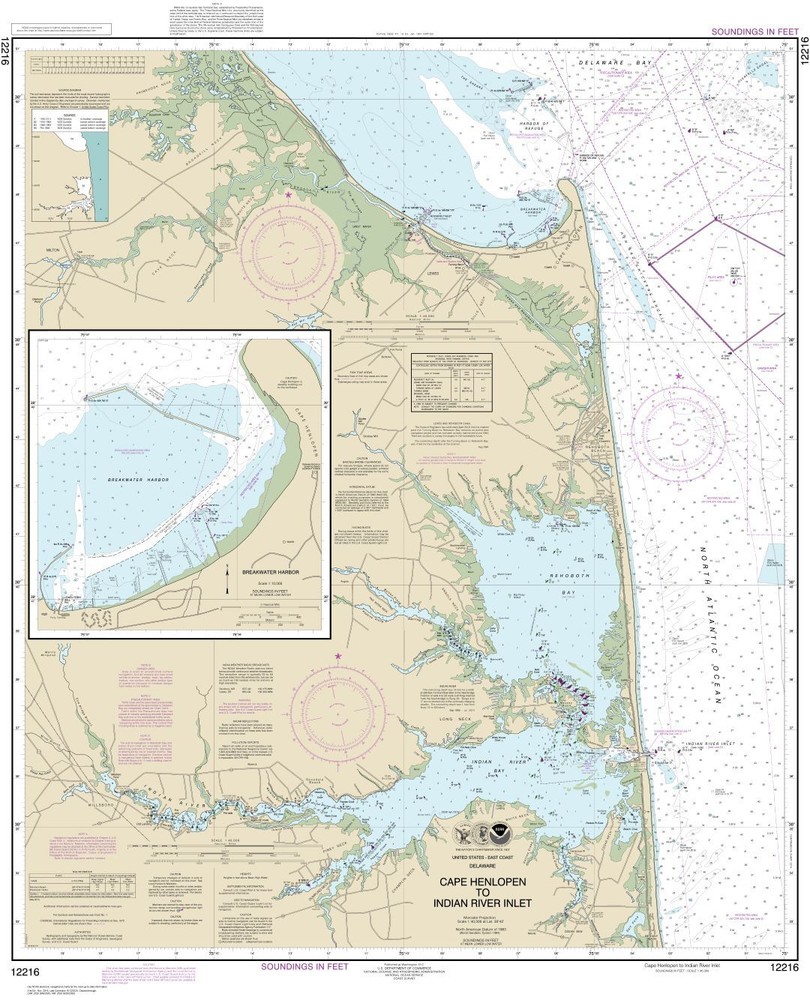Cape Henlopen to Indian River Inlet;Breakwater Harbor | NOAA 12216