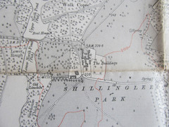 VINTAGE OS MAP OF SHILLINGLEE AREA SUSSEX 1913 EDITION – SIX INCHES TO ONE MILE