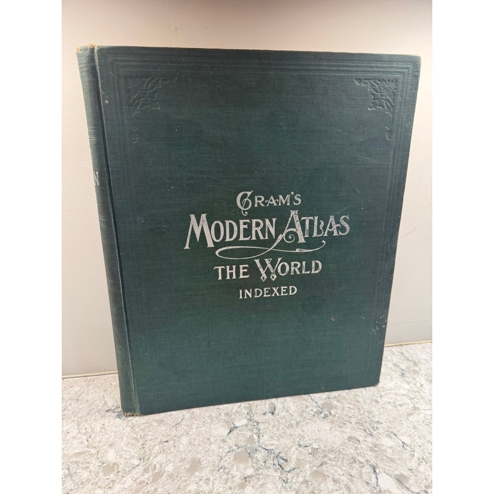 1904 Cram’s Modern Atlas The World Indexed Hardcover JL