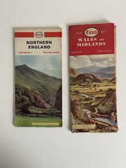 Esso England Road Maps x4 Folding Vintage 1960s 1970s