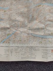 OS Ordnance Survey One Inch Cloth Map, 1961 Loch Arkaig Sheet 35