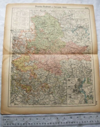Vintage: German Engraved map 13 Provinz Sachsen und Herzogtum Anhalt