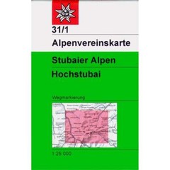 Austria Alps Stubaier Alpen 31/1: Hochstubai Ski & Walking Map hiking