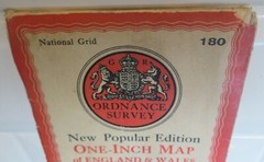 Vintage One Inch Map of England and Wales Folded Map Good Condition