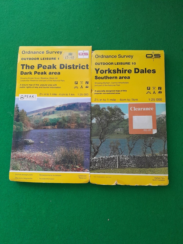 ORDNANCE SURVEY OUTDOOR LEISURE 10 YORKSHIRE DALES & 1 THE PEAK DISTRICT VGC