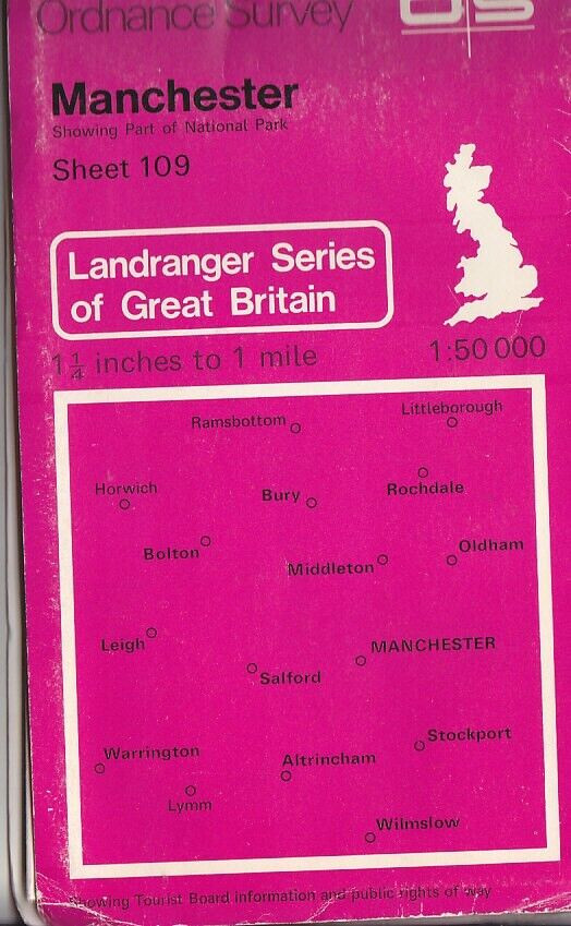 Ordnance Survey Landranger Map 1:50,000 Sheet 109 Manchester