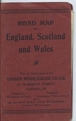 ROAD MAPOF ENGLAND, SCOTLAND AND WALES, PRESENTED BY LONDON MOTOR GARAGE