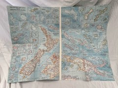 Vintage National Geographic Map Pacific Ocean April 1962