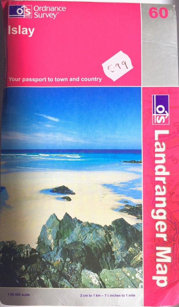 OS Landranger Map 60 Islay single-sided Oa Peninsula Port Ellen