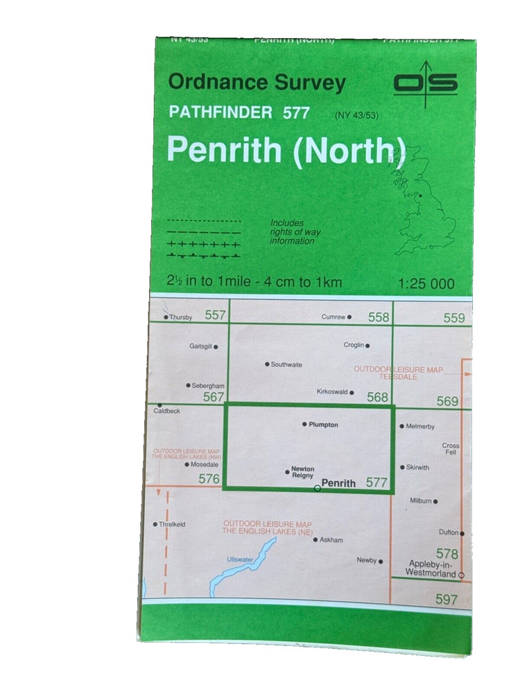 OS Ordnance Survey, Pathfinder Map, Sheet: 577, Penrith ( North )