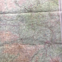 vintage Bartholomews cloth backed map of Salisbury plain