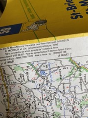 Michelin Map, No 59, of St-Brieuc, St-Malo, Rennes, France.