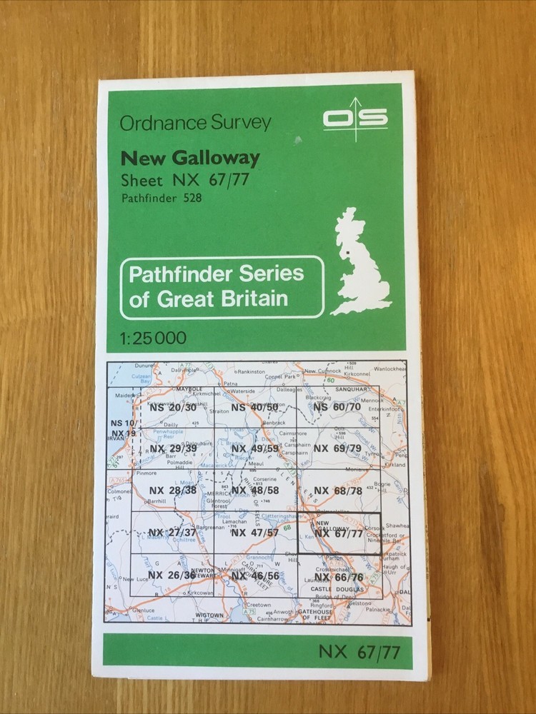 1986 Ordnance Survey Pathfinder Map 528 NX 67/77 New Galloway (incl Corsock )