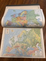 Vintage 1943 Hammond’s Liberty World Atlas Colored Maps