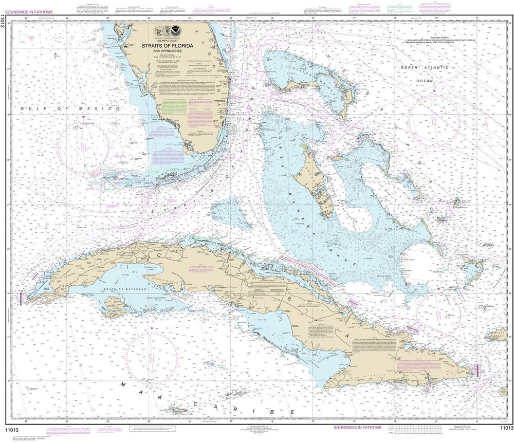 Straits of Florida and Approaches | Waterproof NOAA Chart 11013