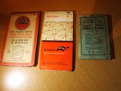 Three Maps on Linen, Blackburn/Burnley, Vale of Severn and South-West England.