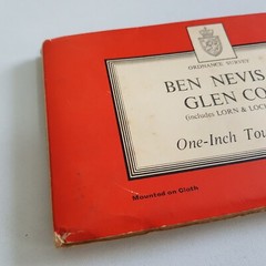 Ordinance Survey Map 1961 Ben Nevis Glen Coe Lorn fold-out Scotland Britan