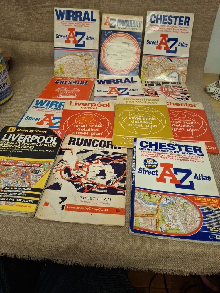 A Collection Of A To Z Street Atlases And Street Plans Liverpool,Manchester Etc