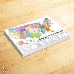 United States Map – USA Poster, US Educational – With 8.5 x 11, Colored