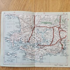 English Roads at a Glance , Vintage Rare Maps. South Wales Areas