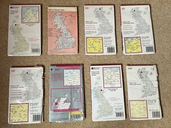Used OS Landranger Maps 9, 16, 19, 20, 23, 25, 28 And OS Sheet 10