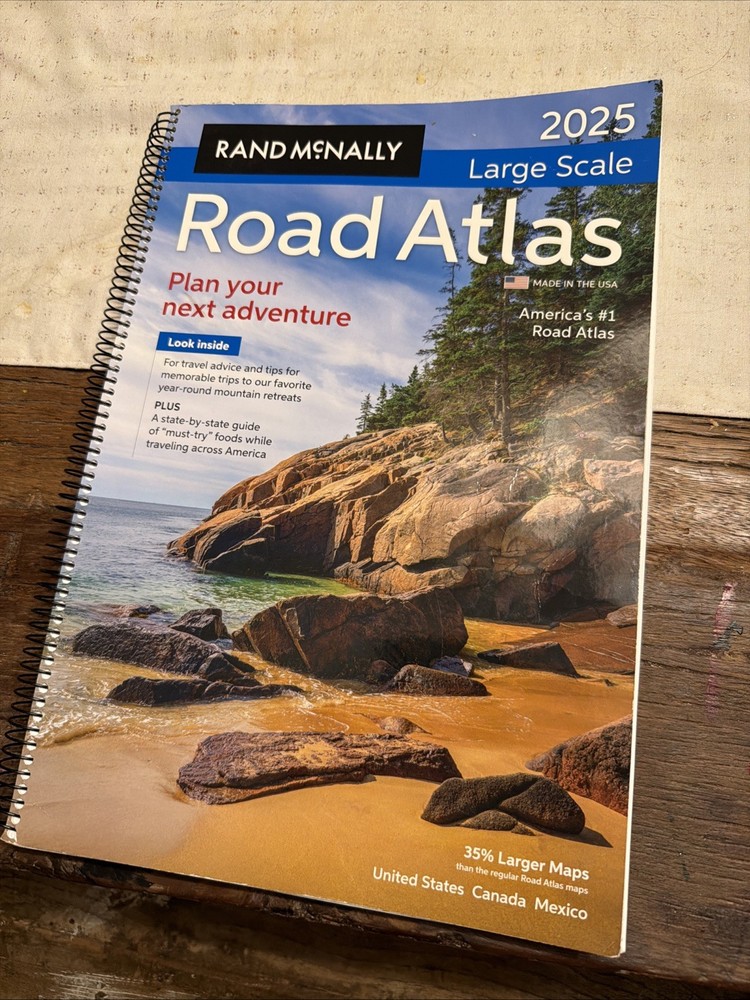 Rand McNally 2025 Large Scale Road Atlas USA Canada Mexico Maps Travel Book