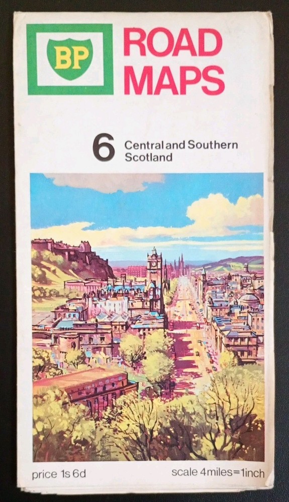 BP Road Map 6: Central and Southern Scotland • Scale – 4 miles = 1 inch (1969).