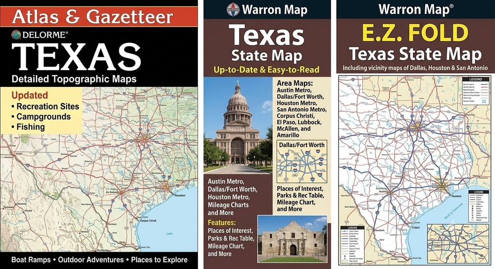 Delorme: Texas Gazetteer with Texas paper & laminated maps included