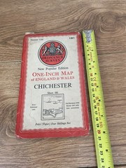 OS Ordnance Survey 1″ New Popular Edition sheet 181 Chichester – 1945 on cloth