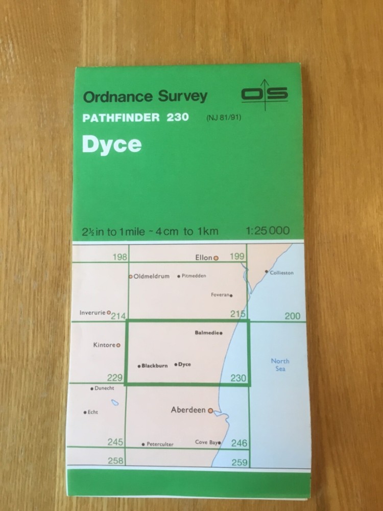 1986 Ordnance Survey Pathfinder Map 230 NJ 81/91 Dyce (incl Balmedie & Blackburn